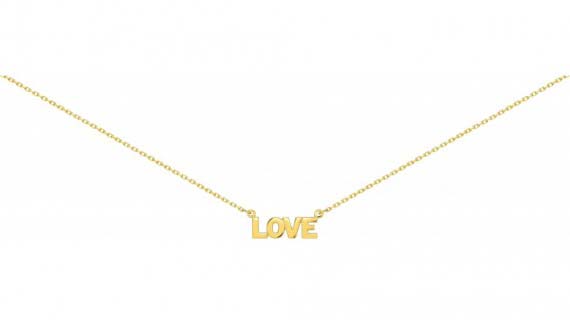 Collier LOVE or jaune 18 carats